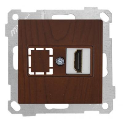 HDMI Anschluss einfach Walnuss (CANDELA / DARIA Holz Optik) 